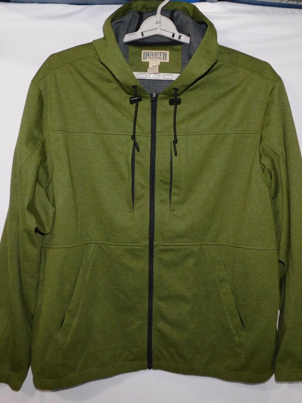 Duluth Trading Co Sawbill Sweats Hooded Jacket Green Men 3XL Windproof outdoors